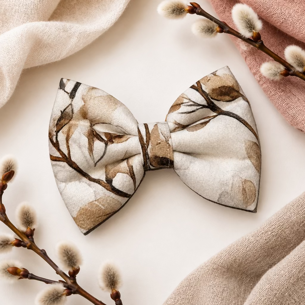 Winter willow  Bouffant Bow Tie