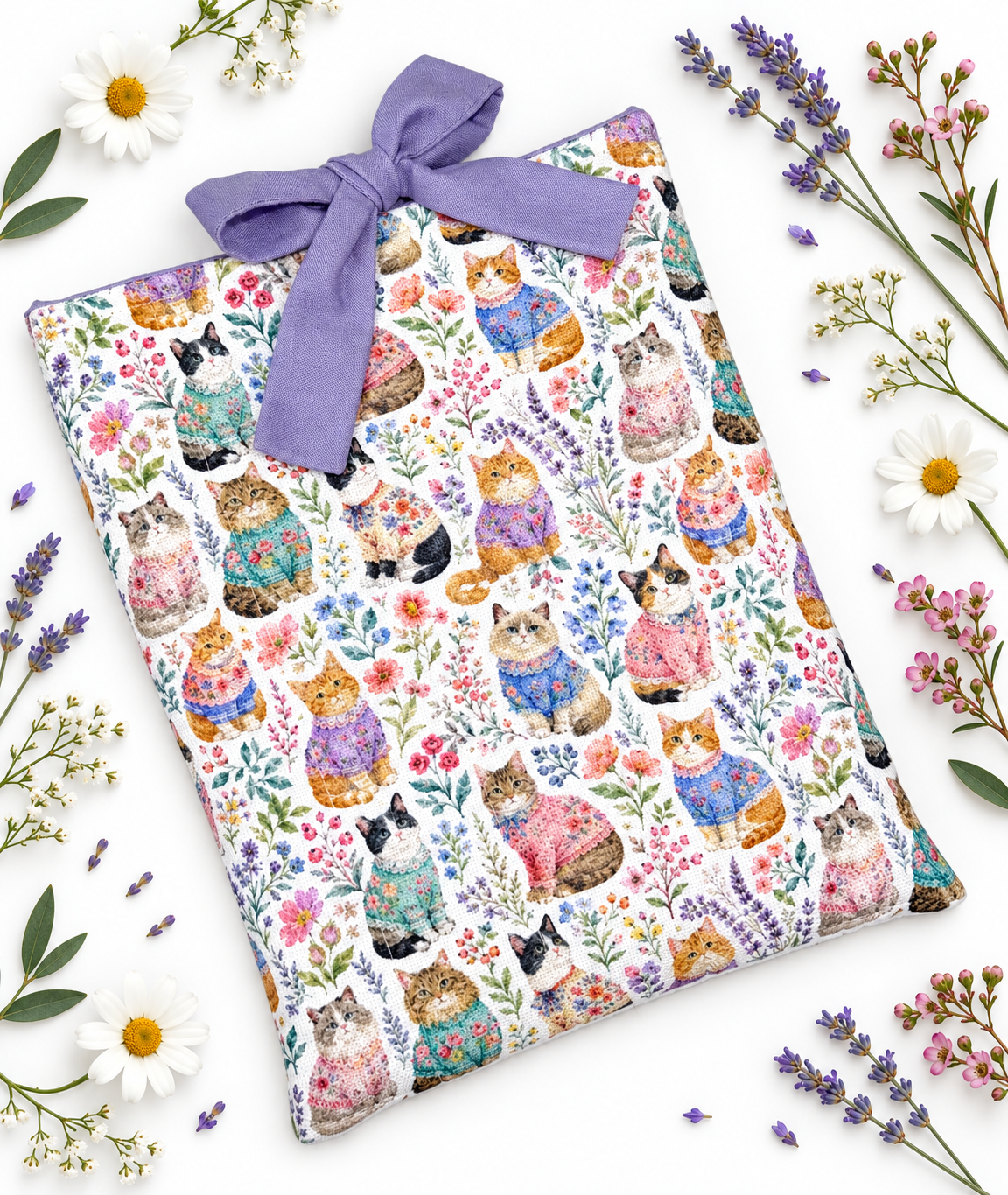 Whimsical Kitty Book Sleeve